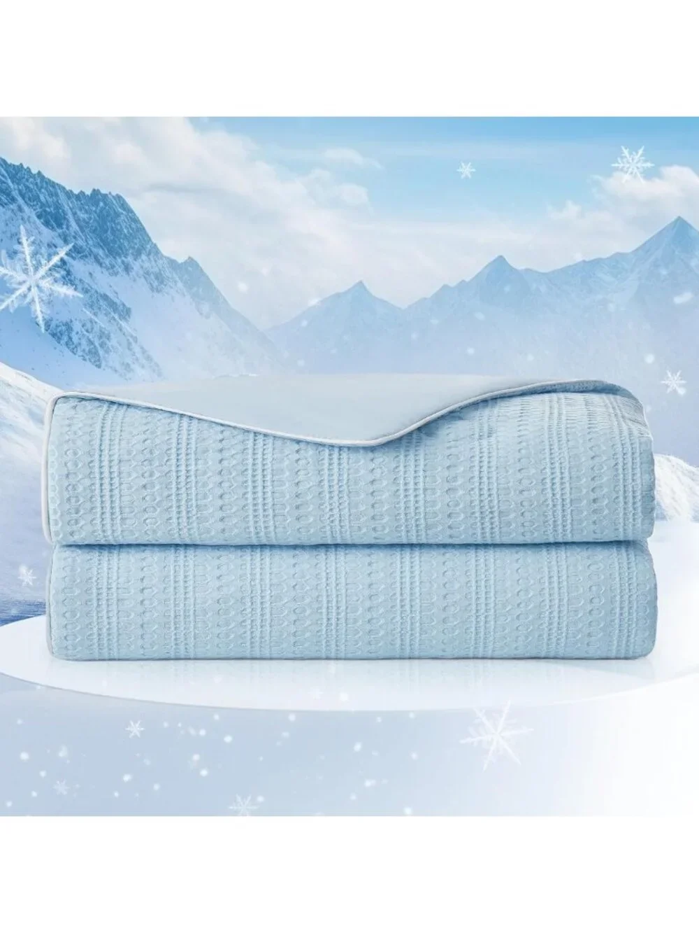Queen Size Waffle Cooling Comforter Blanket for Hot Sleepers - Soft & Breathable